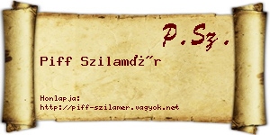 Piff Szilamér névjegykártya